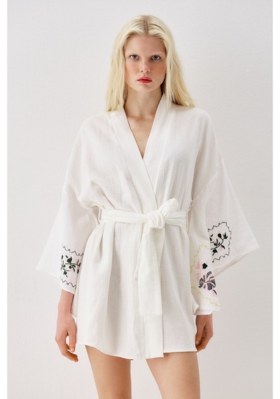 Sagaza Studio Ss6185 Desenli Kimono Pembe