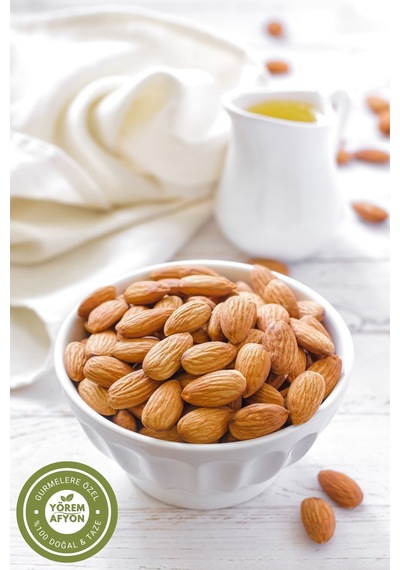 Yörem Afyon Meşhur Muğla Datça Yöresinden Tuzsuz Kavrulmamış Duble Boy Yerli Çiğ Badem Prunus Dulcis 130gr. 130 G