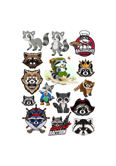 Racun Sticker Set-2 15 Parça Telefon, Tablet, Defter, Laptop Sticker