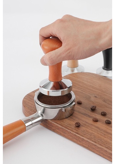 Çelik 51 Mm Espresso Makinesi Tamperi Barista Ekipmanı Mt135 Gümüş