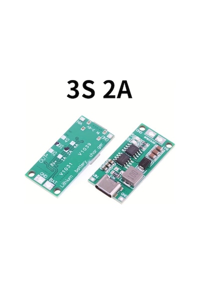 Sunshine022 1 Adet 2a 3s 18650 Lityum Batarya Tip C 12.6v Step Up Şarj Cihazı