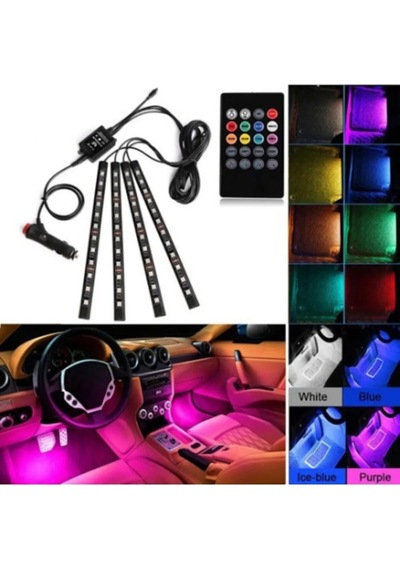 Ayak Altı Aydınlatma Led Araç Içi Sese Duyarlı Rgb Led Kumandalı