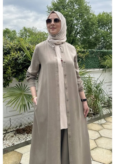 Rabia Şamlı Başak Pantolonlu Takım Vizon Normal