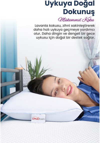 Viscofoam Aroma Terapi Hava Kanallı Ortopedik Yastık Visco Yastık Lavanta 60x4016cm