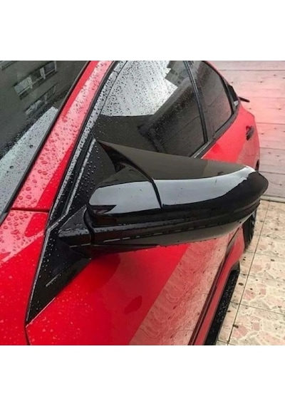 Honda Civic FC5 2016 2017 2018 2019 İle Uyumlu Araca Özel Yarasa Batman Piano Black Ayna Kapağı Takımı