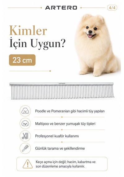 Artero Bear Kedi Ve Köpekler İçin Kabartma Ve Hacimlendirme Tarağı 23 Cm