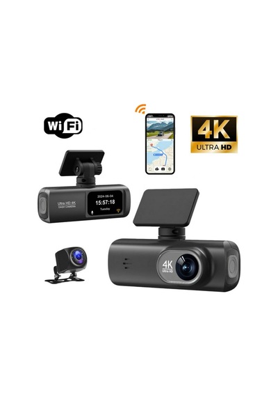 4k Araç Kamerası Wifi Gece Görüşü Hareket Algılama Geniş Açılı Lens 1.47 İnç Ekran Döngüsel Kayıt