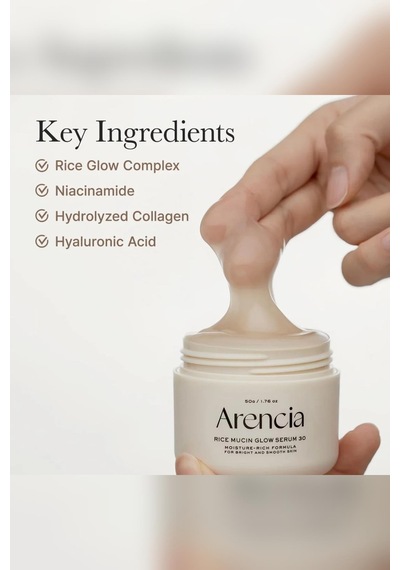 Arencia Rice Mucin Glow 30 Nemlendirici Gece Maskesi Serumu 50gr