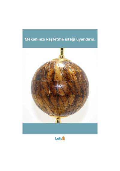 Şık Pirinç Dünya Küre Kemikli Dekoratif Aksesuar 50x12 Cm Diğer