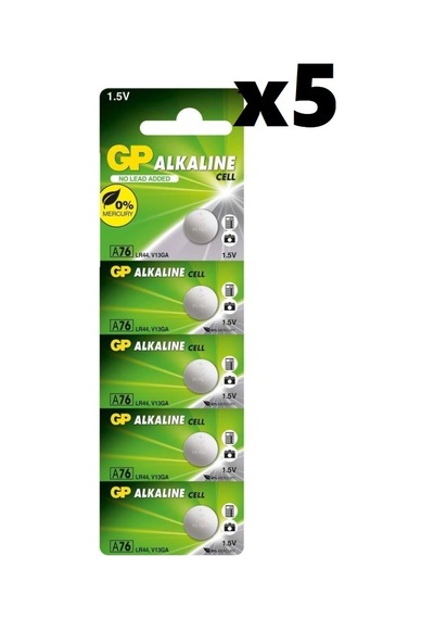 GP A76 LR44 1.5V Alkalin Düğme Pil 5 x 5'li