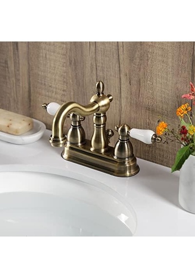 İki Kulplu Centerset Toilette Musluk Pirinç Vintage Finish