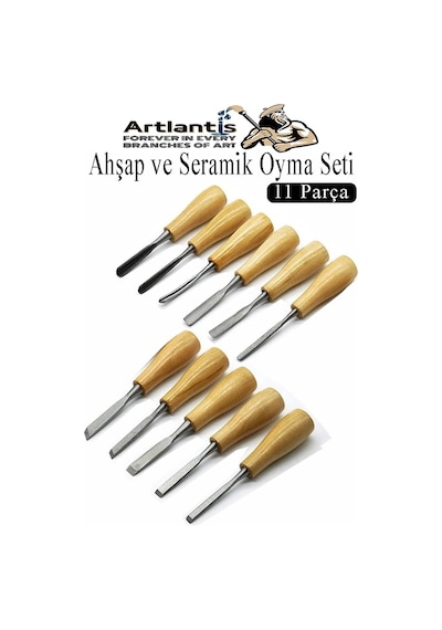 Ahşap Ve Seramik Oyma Seti Ahşap Sap 11 Li 1 Paket İskerpela Seti Paslanmaz Karbon Çelik Bıçaklı Ağaç Oyma Bıcağı Çömlek