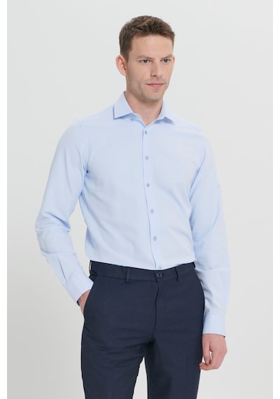 AC&Co / Altınyıldız Classics Erkek Acık Mavı Pamuklu Slim Fit Dar Kesim Klasik Yaka Armürlü Gömlek AC&Co / Altınyıldız Classics Erkek Acık Mavı Pamuklu Slim Fit Dar Kesim Klasik Yaka Armürlü Gömlek