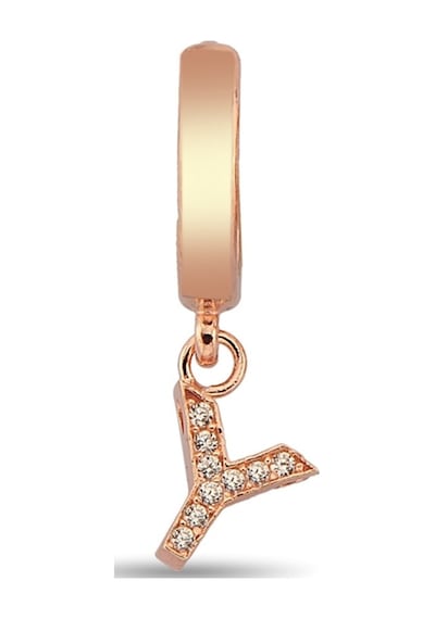 Y Harfi Sallantılı 925 Ayar Gümüş Rose Tek Küpe - 12081102 Rose Gold