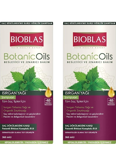 Bioblas Botanic Oils Isırgan Yağlı Şampuan Tüm Saçlar 360 Ml X 2 Adet Tüm Saç Tipleri