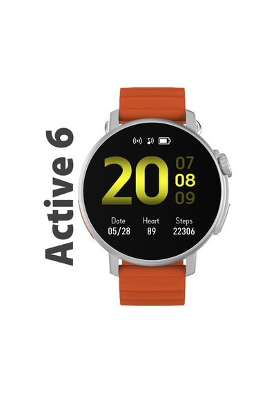 Logia Active6 Yuvarlak Alüminyum Kasa Spor Silikon Kordon Akıllı Saat