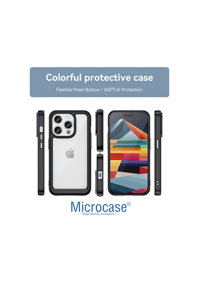 Apple Uyumlu iPhone 15 Pro Shield Dayanıklı Yarı Plastik Kılıf Al8100