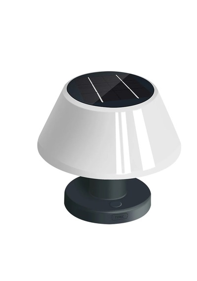 Mdstech Masa Lambası Modern Tasarım Su Geçirmez Güneş Enerjili 4 Kademeli Dim Led Ayarlanabilir Siyah Ve Şeffaf