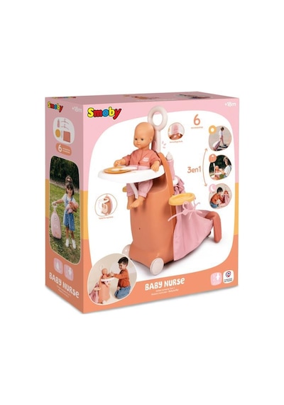 Smoby Baby Nurse 3 Ü 1 Arada Oyuncak Bebek Seyahat Seti 220392