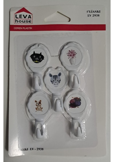 Leva Yapışkanlı Askı 5 Li Hanger Lv-2938 Karışık Desen Diğer