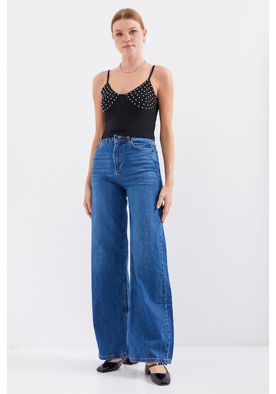 Bigdart 918 İp Askılı Crop Top - Siyah 001