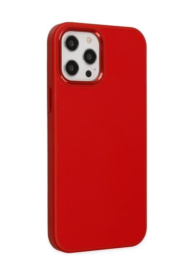 Apple iPhone Uyumlu - 12 Pro Max Kılıf Asya Deri Silikon - Kırmızı