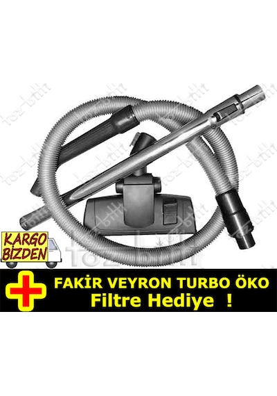 Fakir Veyron Turbo Öko Emici Başlık, Teleskopik Boru, Hortum Seti