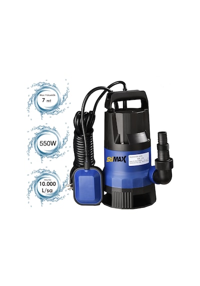 Stilmax 550W Plastik Gövdeli Kirli Ve Temiz Su Dalgıç Pompası