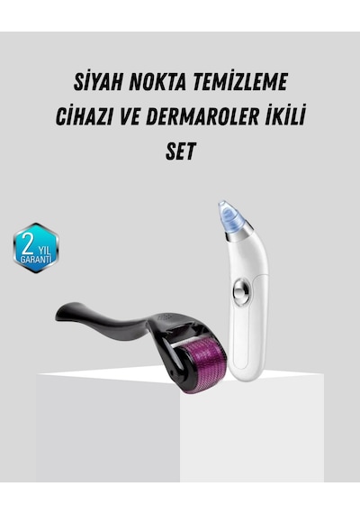 Gld-spt- Dermaroller Ve Vakumlu Siyah Nokta Temizleme Cihazı 2 Li Cilt Bakım Seti