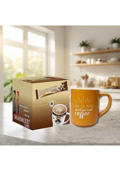 Mahmood Coffee 3ü 1 Arada Sütlü Köpüklü 48'li + Kupa Bardak