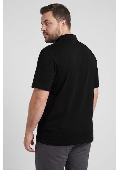 Tommy Life Siyah Polo Yaka Büyük Beden Battal Erkek T-shirt - 88511