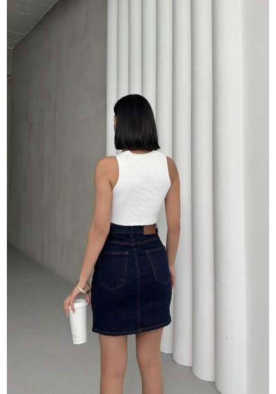 Dar Kalıplı Normal Belli Cepli Ve Astarsız Kısa Boy Kadın Kot Etek Mini Slaplı Lacivert Denim Slaplı Lacivert Dar Kalıplı Normal Belli Cepli Ve Astarsız Kısa Boy Kadın Kot Etek Mini Slaplı Lacivert Denim Slaplı Lacivert