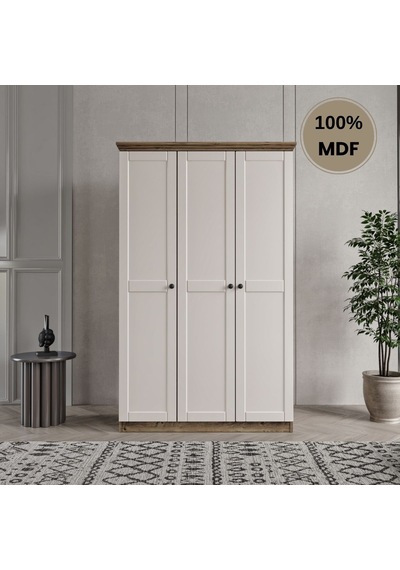 Dali 3 Kapılı Mdf Country Gardırop Aytaşı Rengi