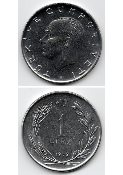 1 Lira 1978 Çil Eski Madeni Para