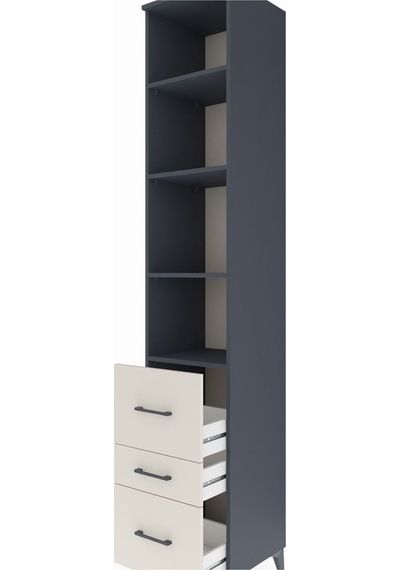 Hyperion Dolap 4 Raflı 3 Çekmeceli 44x44x243 Antrasit-aytaşı Antrasit