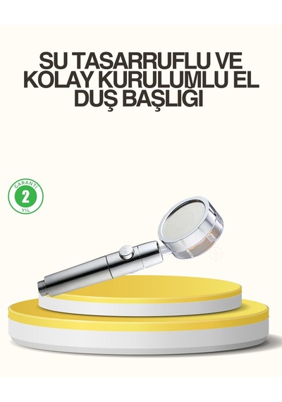 Su Basıncını Artıran Sızdırmaz Duş Başlığı Gümüş