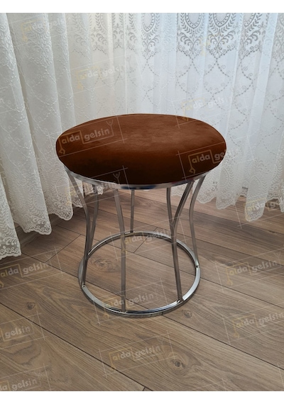 Kum Saati Düz Makyaj Pufu Gümüş Kahve