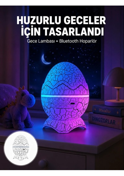 Ers Bluetooth Hoparlör Özellikli 7 Renkli Gece Aydınlatması Yeni Nesil