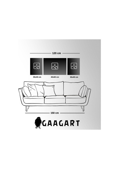 Gaagart 3lü Kanvas Şık Salon Duvar Tablosu Modern Soyut Mavi Beya