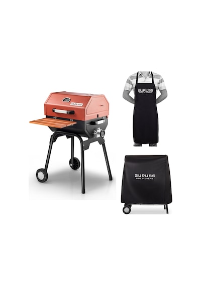 Guruss Cg-050 Kömürlü Barbekü Mangal + Önlük + Kılıf Oksit Kırmızı Model:grs27