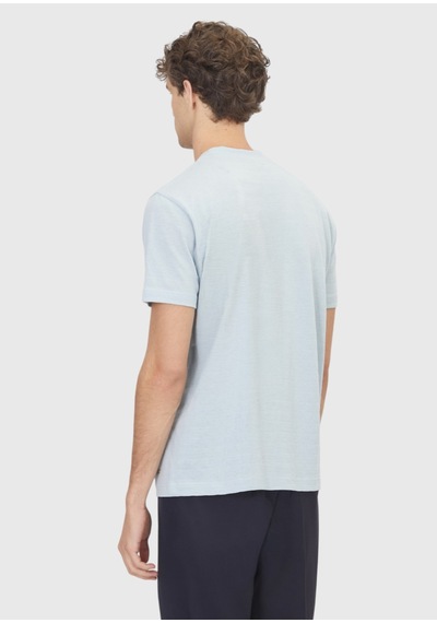 Ramsey Açık Mavi Jakarlı %100 Pamuk T-shirt