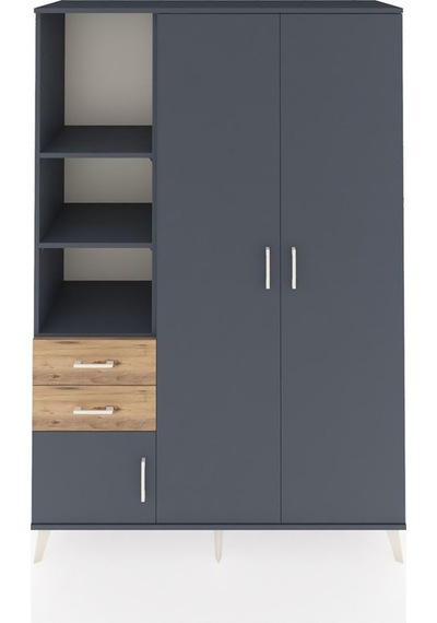 Hyperion Dolap 5 Raflı 2 Çekmeceli Tek Askılı 132x44x195 Antrasit-antrasit/çam Antrasıt/atlas Çam - Antrasıt Hyperion Dolap 5 Raflı 2 Çekmeceli Tek Askılı 132x44x195 Antrasit-antrasit/çam Antrasıt/atlas Çam - Antrasıt