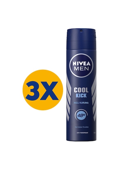 Nivea Cool Kick Erkek Sprey Deodorant 3 x 150 ML
