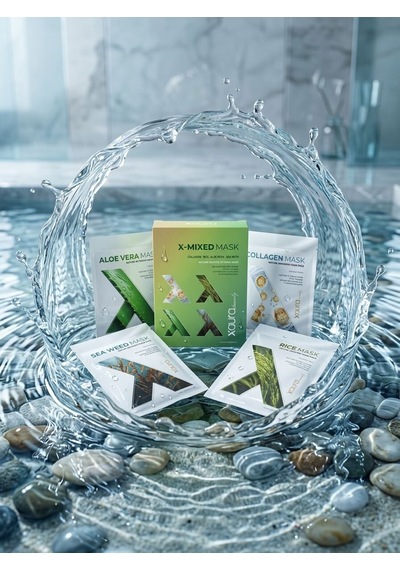 Xaura Beauty X-mixed Mask Set 4'lü Karma Kağıt Yüz Maskesi Paketi Kolajen, Pirinç, Aloe Vera, Den