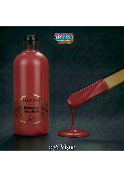 Multisurfaces Hibrit Akrilik Boyalar - 076 Vişne Ahşap, Taş Tozu, Hobi, Dıy