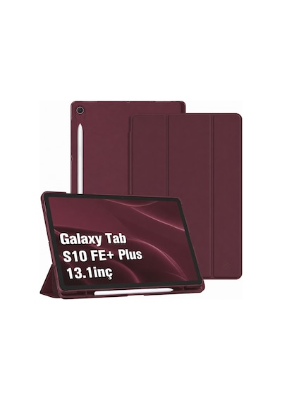 Samsung Galaxy Uyumlu Tab S10 Fe+ Plus 13.1inç Kılıf Flip Cover Kalem Bölmeli Pc Case X620 X626 Kapaklı Kılıf