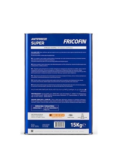 Opet Fuchs Fricofin Super Antifriz 15 Kg Konsantre 4 Mevsim Mavi Antifriz