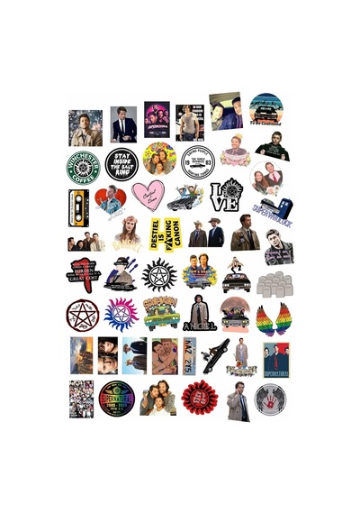 Supernatural Dizisi Seri 1 Macbook Notebook Tablet Telefon Ajanda Laptop Defter Sticker Seti Çok Renkli