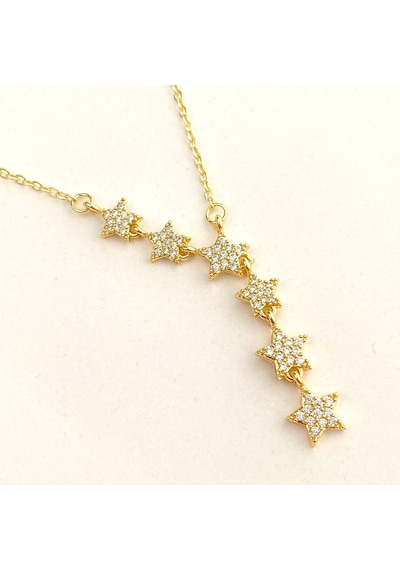 Yıldızlı Kolye Kayan Yıldız Kolye Çelik Gold 45+5cm Gold Yıldızlı Kolye Kayan Yıldız Kolye Çelik Gold 45+5cm Gold