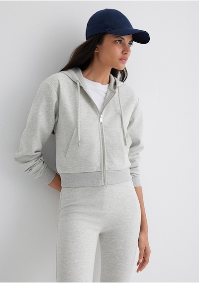 Mavi - Kapüşonlu Gri İnterlok Sweatshirt 1s10424-88467 Gri